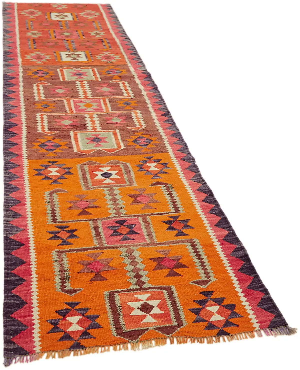 Herki Eskitme Multi Pamuk Üzerine Yün El Dokuma Kilim-093x316 - Görsel 2