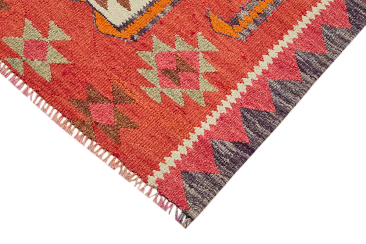 Herki Eskitme Multi Pamuk Üzerine Yün El Dokuma Kilim-093x316 - Görsel 4