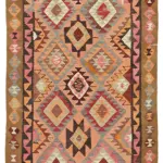 Herki Eskitme Multi Pamuk Üzerine Yün El Dokuma Kilim-103x316