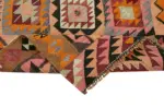 Herki Eskitme Multi Pamuk Üzerine Yün El Dokuma Kilim-103x316 - Görsel 6