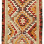 Herki Eskitme Multi Pamuk Üzerine Yün El Dokuma Kilim-098x320