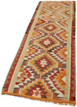Herki Eskitme Multi Pamuk Üzerine Yün El Dokuma Kilim-098x320 - Görsel 3