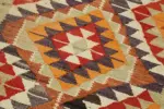 Herki Eskitme Multi Pamuk Üzerine Yün El Dokuma Kilim-098x320 - Görsel 5
