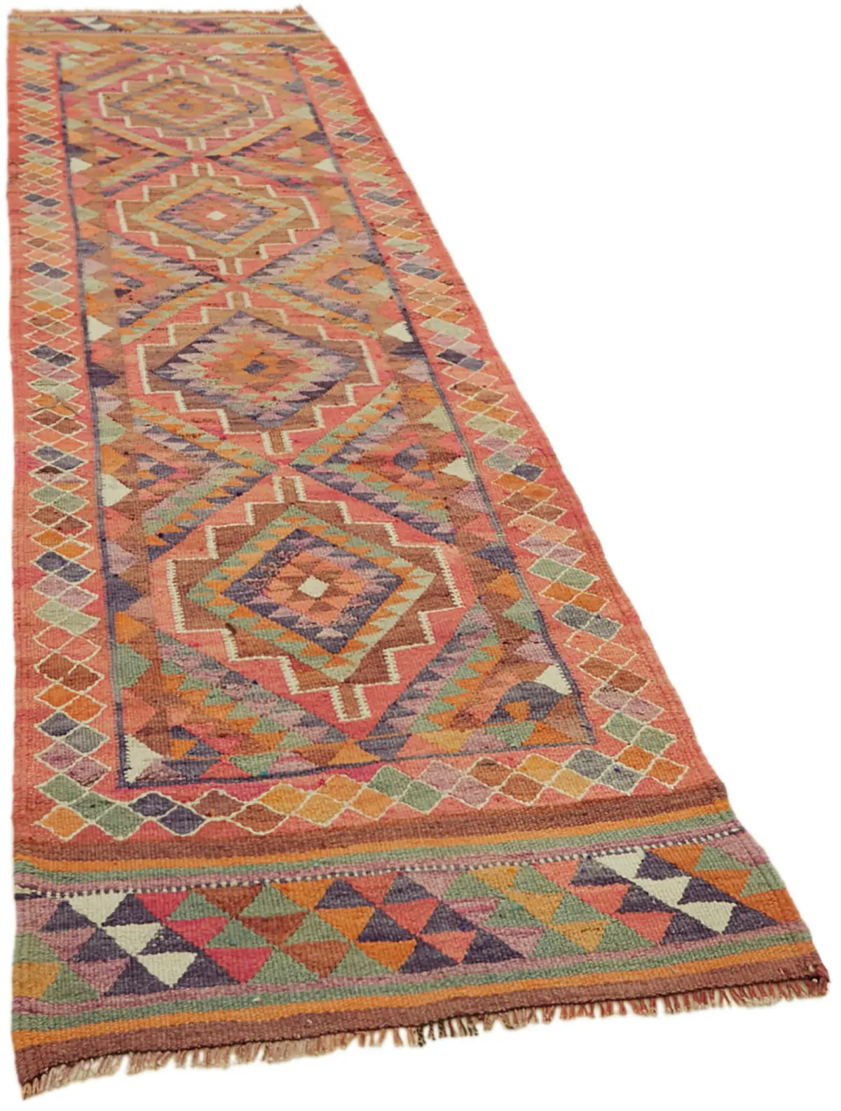Herki Eskitme Multi Pamuk Üzerine Yün El Dokuma Kilim-097x317 - Görsel 2