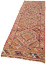 Herki Eskitme Multi Pamuk Üzerine Yün El Dokuma Kilim-097x317 - Görsel 3