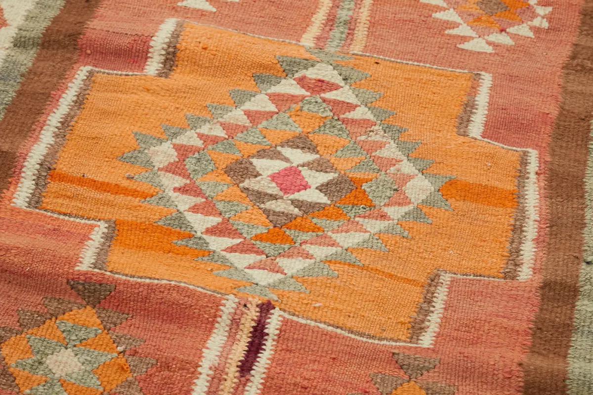 Herki Eskitme Multi Pamuk Üzerine Yün El Dokuma Kilim-090x313 - Görsel 5
