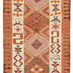 Herki Eskitme Multi Pamuk Üzerine Yün El Dokuma Kilim-110x318