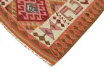 Herki Eskitme Multi Pamuk Üzerine Yün El Dokuma Kilim-110x318 - Görsel 4