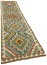 Herki Eskitme Multi Pamuk Üzerine Yün El Dokuma Kilim-095x360 - Görsel 2