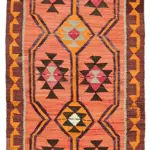 Herki Eskitme Multi Pamuk Üzerine Yün El Dokuma Kilim-095x326