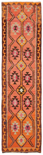 Herki Eskitme Multi Pamuk Üzerine Yün El Dokuma Kilim-095x326