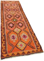 Herki Eskitme Multi Pamuk Üzerine Yün El Dokuma Kilim-095x326 - Görsel 2