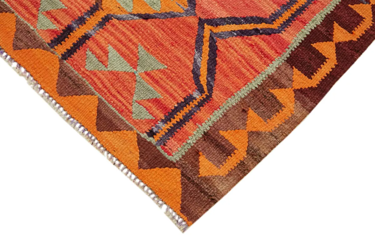 Herki Eskitme Multi Pamuk Üzerine Yün El Dokuma Kilim-095x326 - Görsel 4