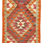 Herki Eskitme Multi Pamuk Üzerine Yün El Dokuma Kilim-086x326