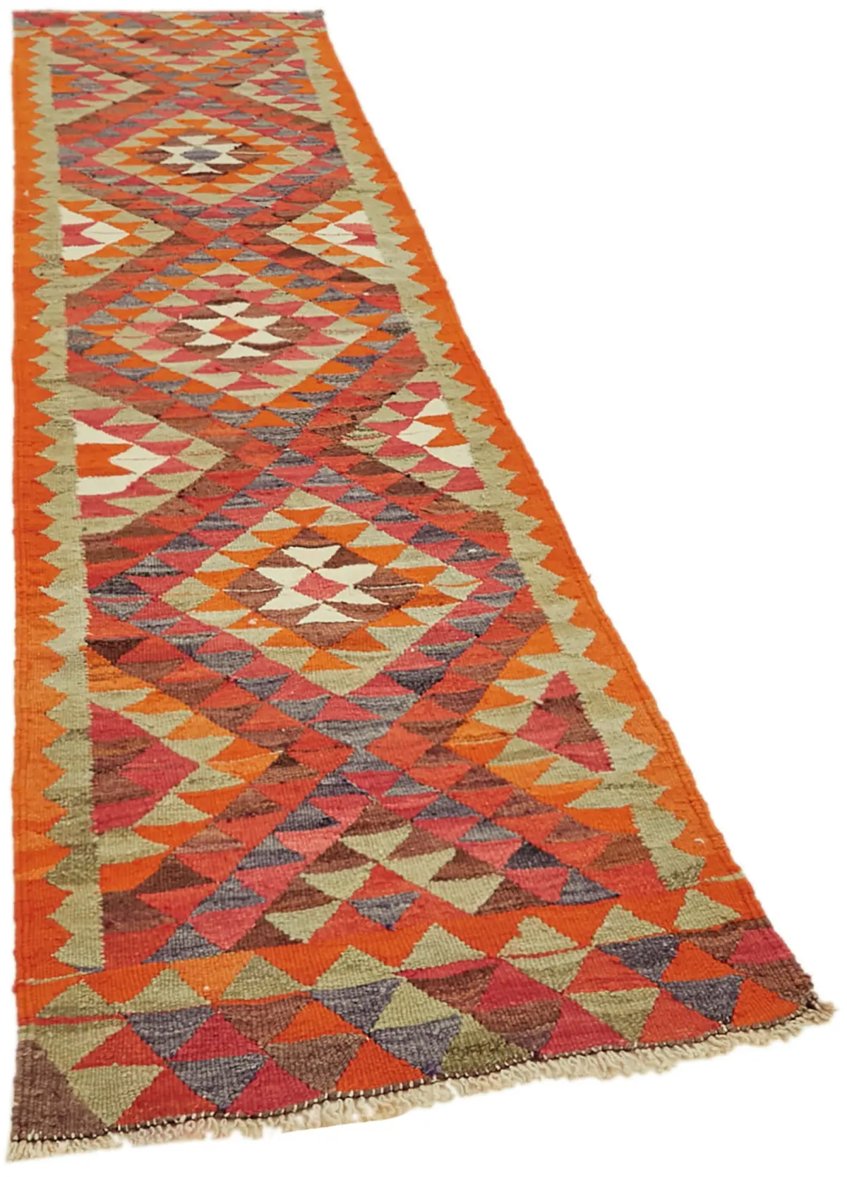 Herki Eskitme Multi Pamuk Üzerine Yün El Dokuma Kilim-086x326 - Görsel 2