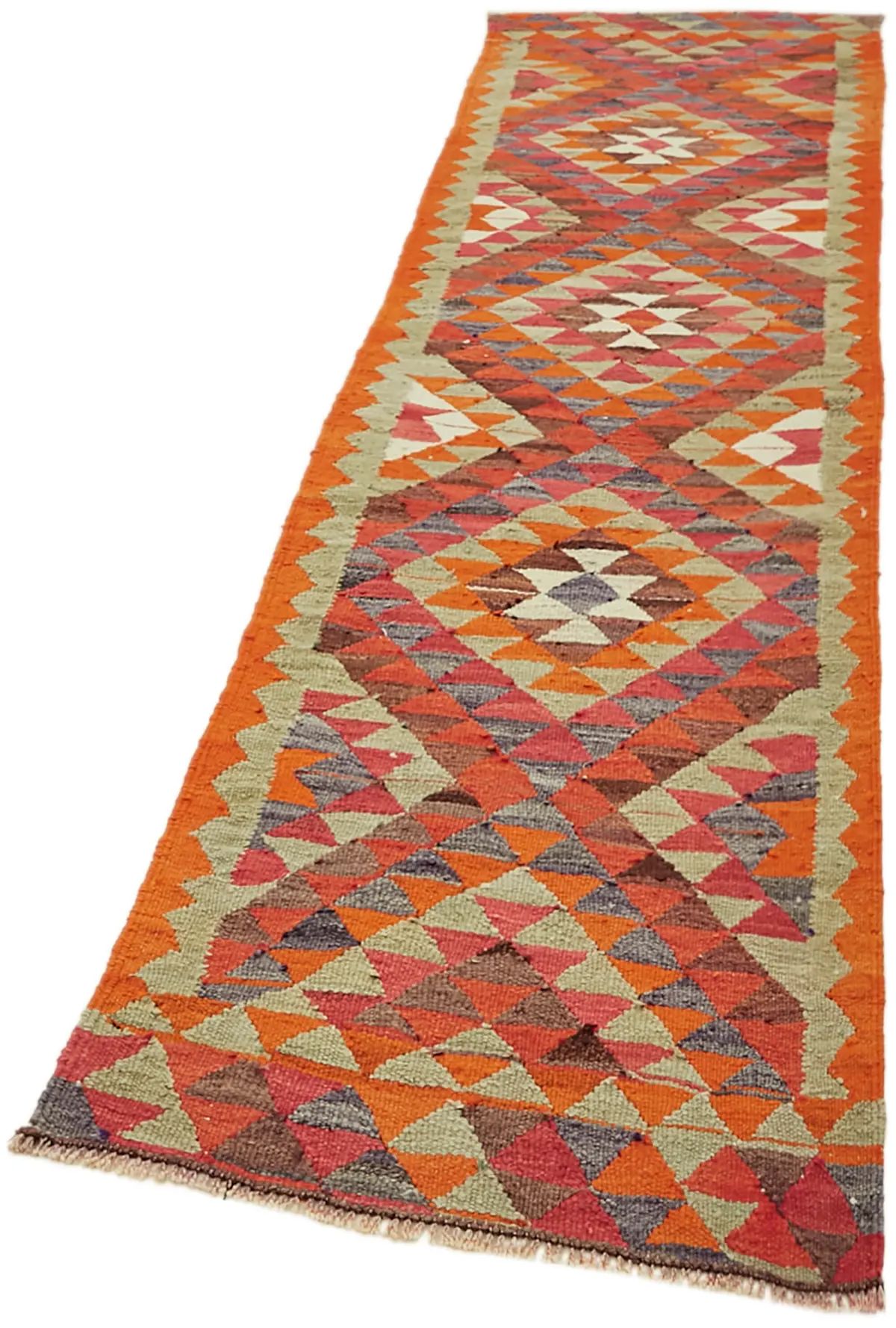 Herki Eskitme Multi Pamuk Üzerine Yün El Dokuma Kilim-086x326 - Görsel 3