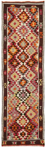 Herki Eskitme Multi Pamuk Üzerine Yün El Dokuma Kilim-102x320