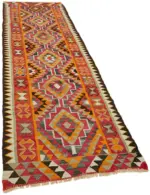Herki Eskitme Multi Pamuk Üzerine Yün El Dokuma Kilim-100x326 - Görsel 2