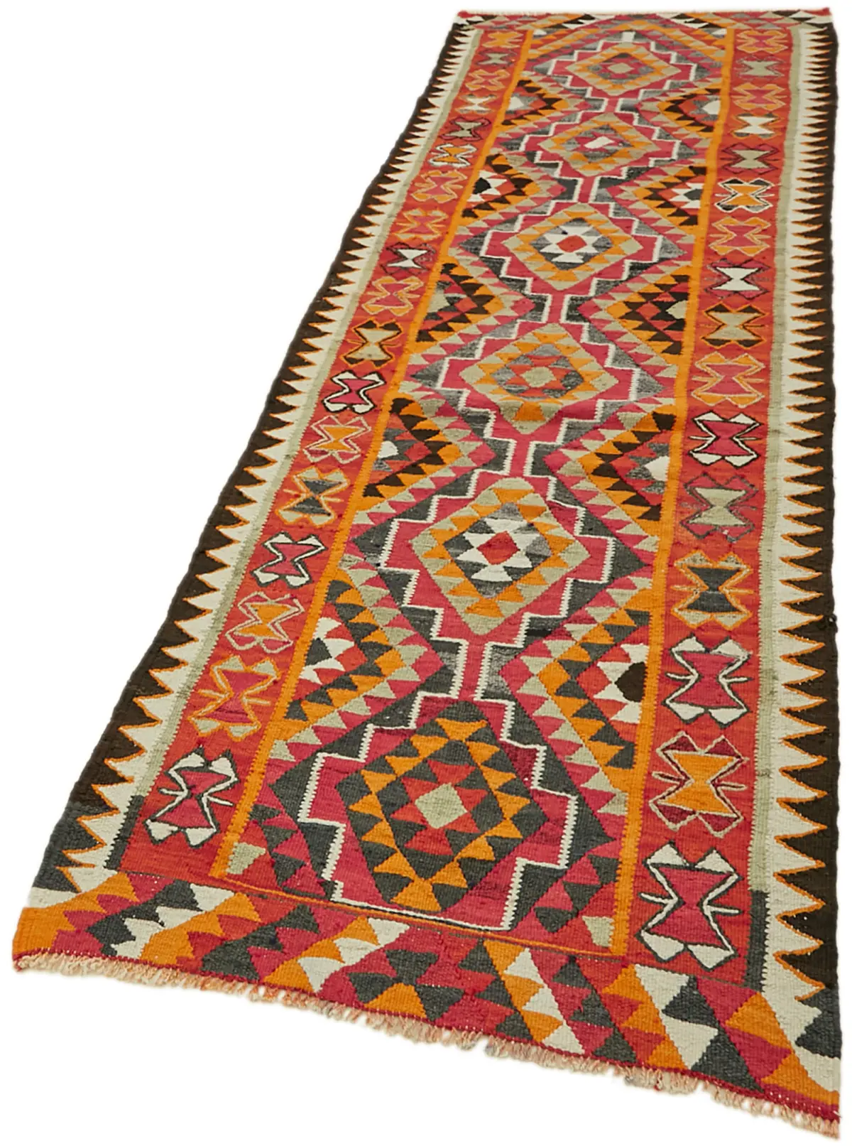 Herki Eskitme Multi Pamuk Üzerine Yün El Dokuma Kilim-100x326 - Görsel 3