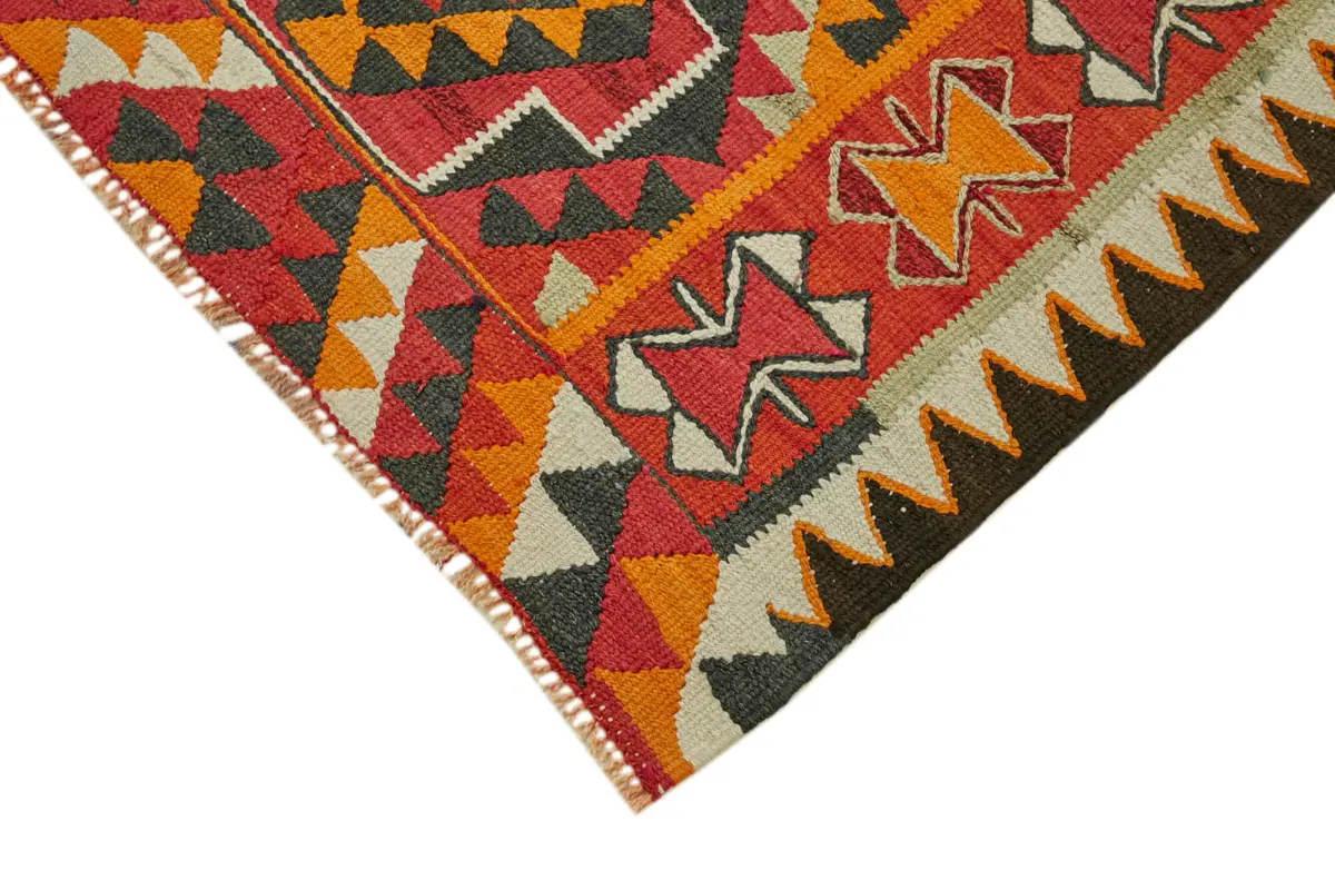 Herki Eskitme Multi Pamuk Üzerine Yün El Dokuma Kilim-100x326 - Görsel 4