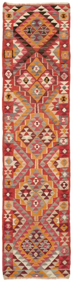 Herki Eskitme Multi Pamuk Üzerine Yün El Dokuma Kilim-088x334