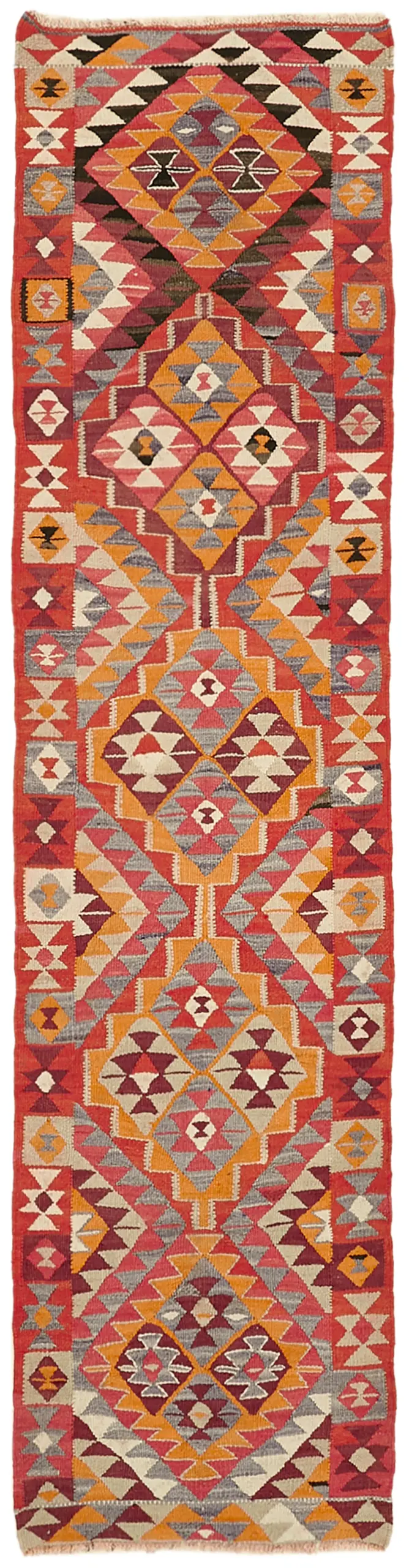 Herki Eskitme Multi Pamuk Üzerine Yün El Dokuma Kilim-088x334 - Görsel 1