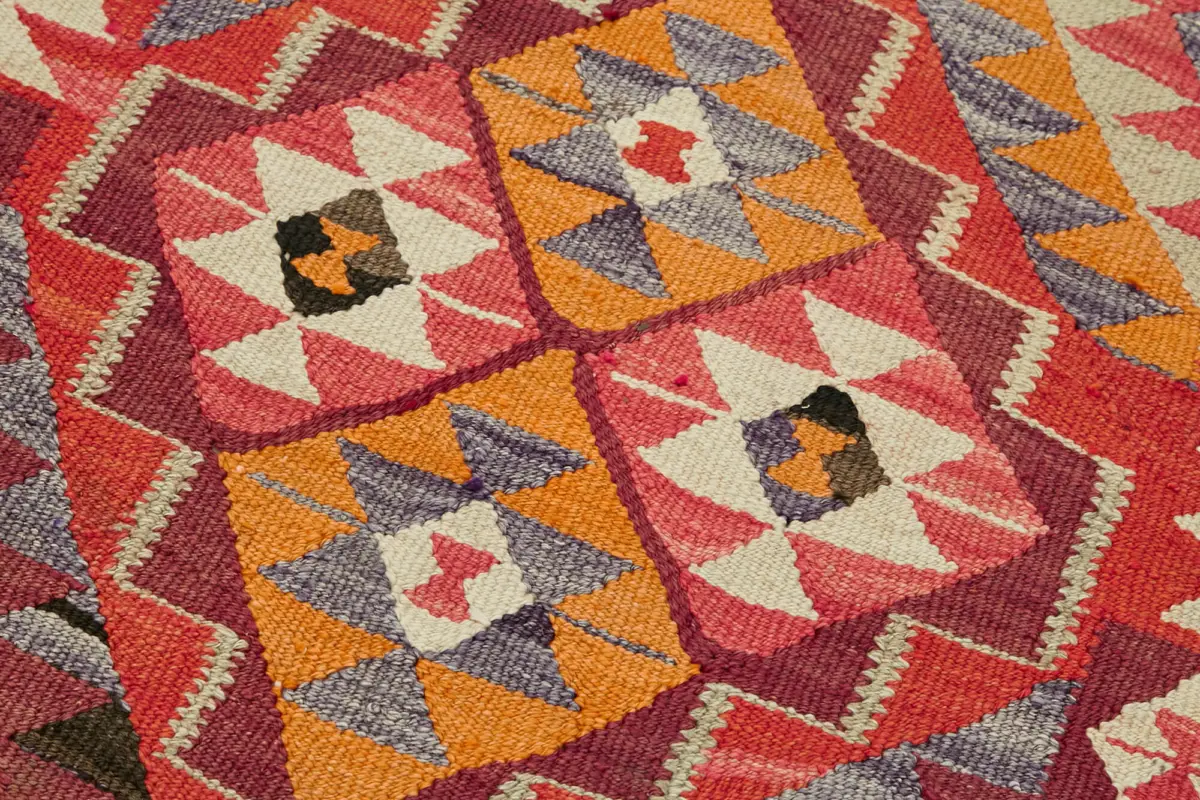 Herki Eskitme Multi Pamuk Üzerine Yün El Dokuma Kilim-088x334 - Görsel 5