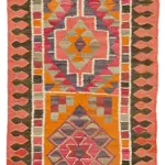 Herki Eskitme Multi Pamuk Üzerine Yün El Dokuma Kilim-094x346