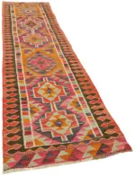 Herki Eskitme Multi Pamuk Üzerine Yün El Dokuma Kilim-094x346 - Görsel 2