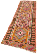 Herki Eskitme Multi Pamuk Üzerine Yün El Dokuma Kilim-094x346 - Görsel 3