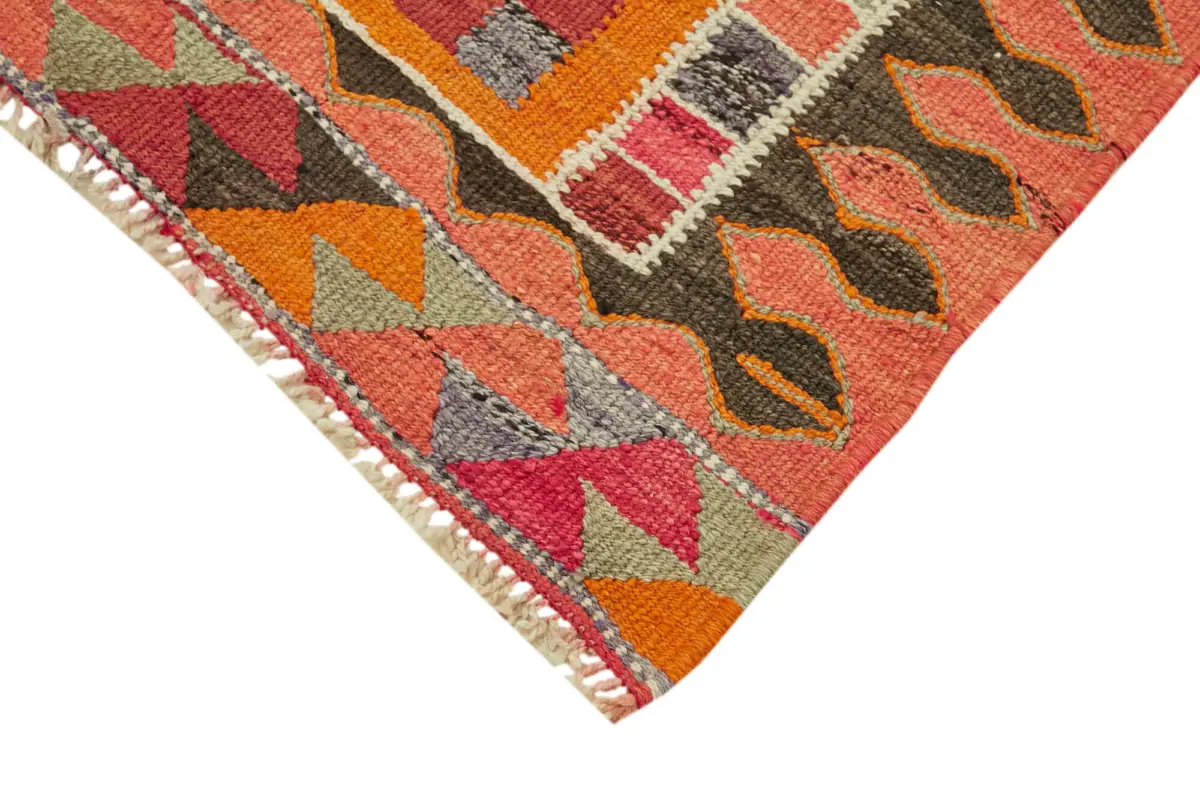 Herki Eskitme Multi Pamuk Üzerine Yün El Dokuma Kilim-094x346 - Görsel 4