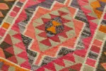 Herki Eskitme Multi Pamuk Üzerine Yün El Dokuma Kilim-094x346 - Görsel 5