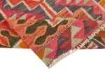 Herki Eskitme Multi Pamuk Üzerine Yün El Dokuma Kilim-094x346 - Görsel 6