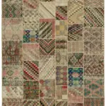 Patchwork Multi Pamuk Üzerine Yün El Dokuma Kilim-250x300