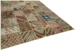 Patchwork Multi Pamuk Üzerine Yün El Dokuma Kilim-250x300 - Görsel 2