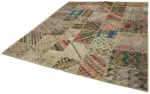 Patchwork Multi Pamuk Üzerine Yün El Dokuma Kilim-250x300 - Görsel 3