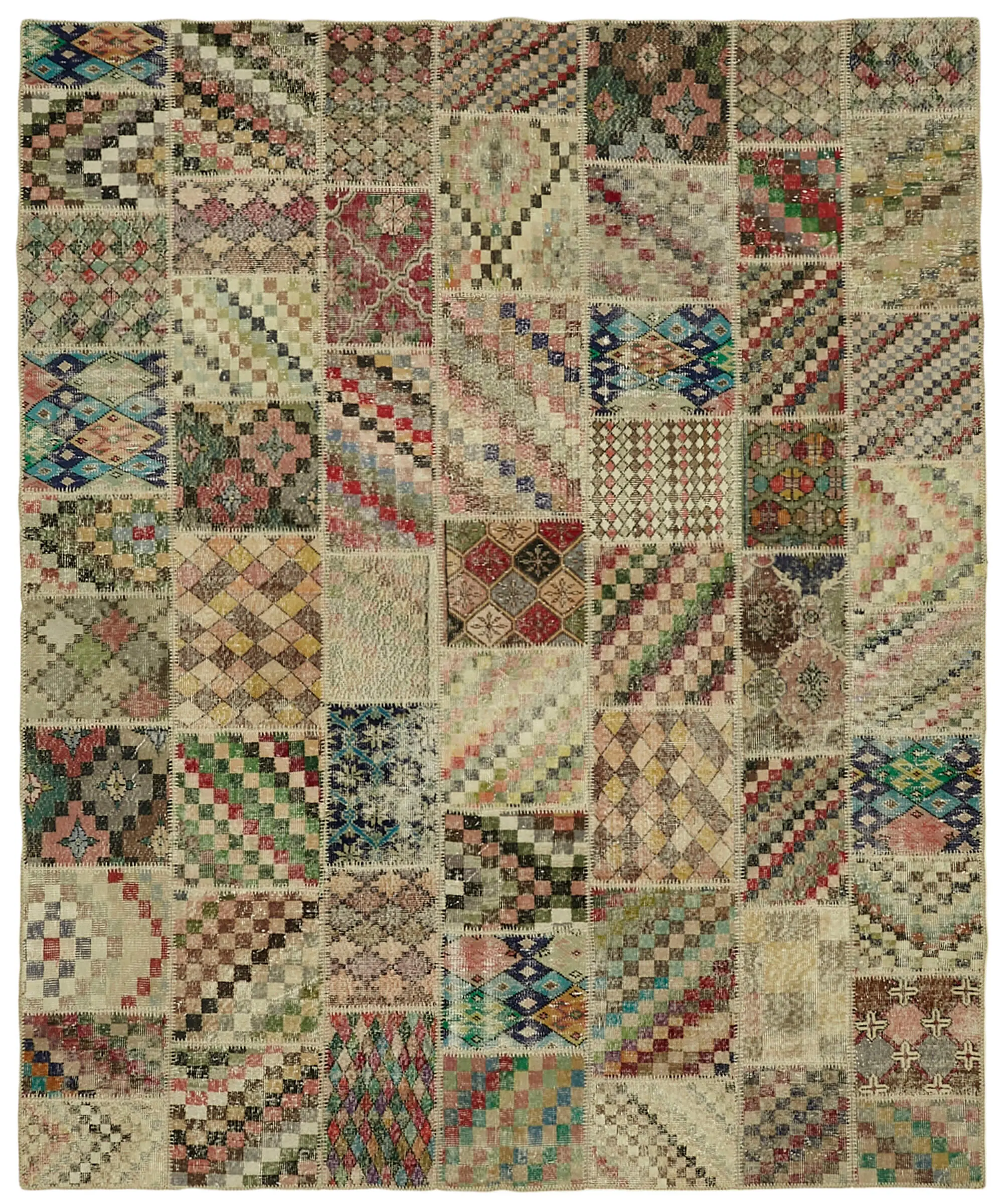 Rc_43171_0_Multicolor_Patchwork_Rugs Patchwork Multi Pamuk Üzerine Yün El Dokuma Kilim-252x300 - Görsel 1