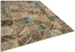 Patchwork Multi Pamuk Üzerine Yün El Dokuma Kilim-252x300 - Görsel 2