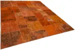 Patchwork Turuncu Pamuk Üzerine Yün El Dokuma Kilim-250x300 - Görsel 2