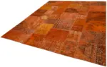 Patchwork Turuncu Pamuk Üzerine Yün El Dokuma Kilim-250x300 - Görsel 3