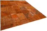 Patchwork Turuncu Pamuk Üzerine Yün El Dokuma Kilim-250x300 - Görsel 2