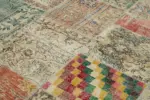 Patchwork Bej Pamuk Üzerine Yün El Dokuma Kilim-251x300 - Görsel 5