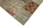 Patchwork Bej Pamuk Üzerine Yün El Dokuma Kilim-252x300 - Görsel 4