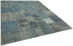 Patchwork Mavi Pamuk Üzerine Yün El Dokuma Kilim-248x300 - Görsel 2