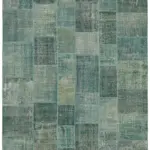 Patchwork Mavi Pamuk Üzerine Yün El Dokuma Kilim-238x300