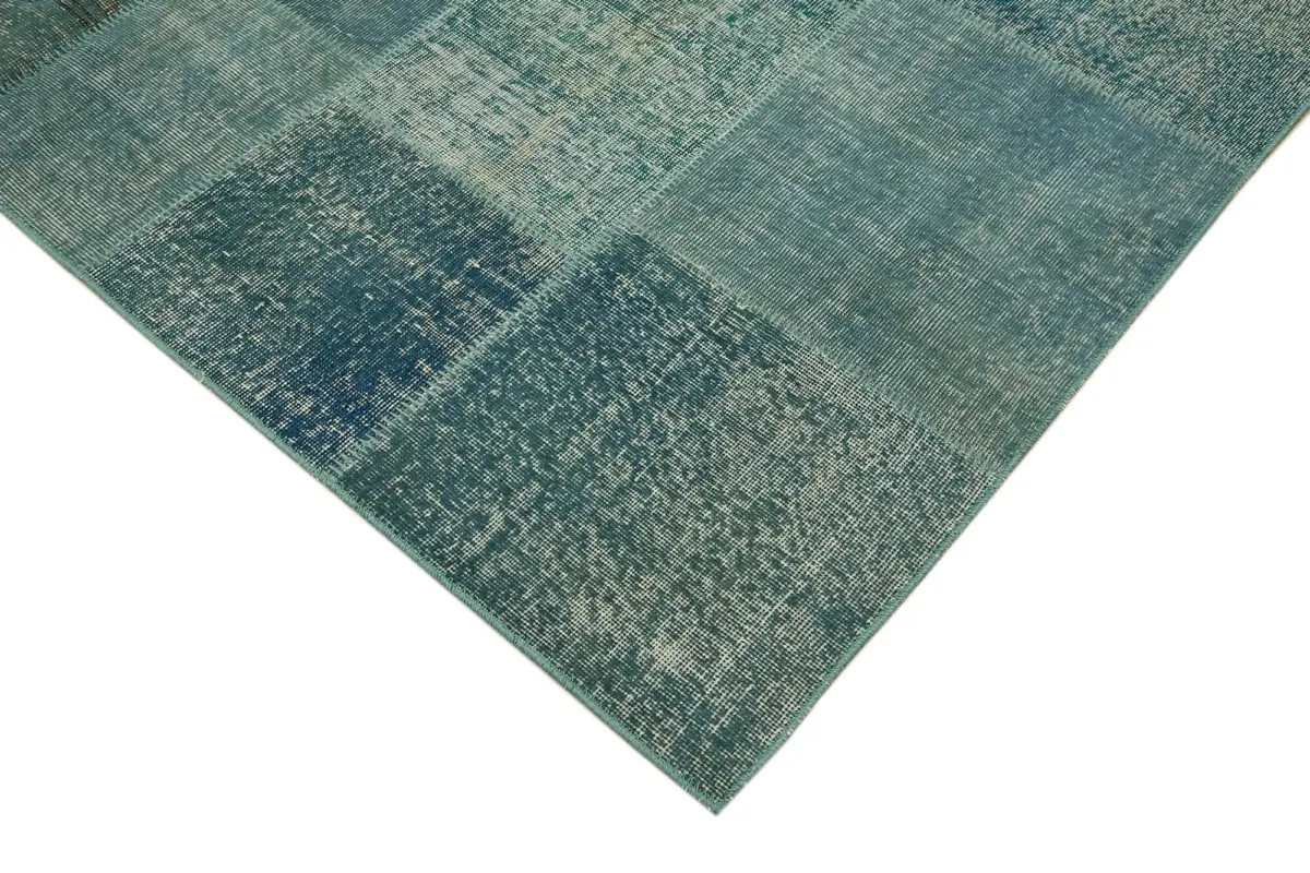Patchwork Mavi Pamuk Üzerine Yün El Dokuma Kilim-238x300 - Görsel 4
