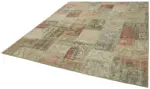 Patchwork Bej Pamuk Üzerine Yün El Dokuma Kilim-250x300 - Görsel 3