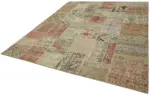 Patchwork Bej Pamuk Üzerine Yün El Dokuma Kilim-250x300 - Görsel 3