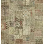 Patchwork Bej Pamuk Üzerine Yün El Dokuma Kilim-250x300