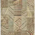 Patchwork Bej Pamuk Üzerine Yün El Dokuma Kilim-250x300